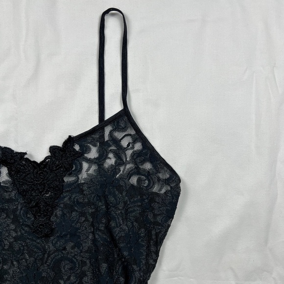 Vintage Black Lace Mini Slip Dress - Picture 3 of 8